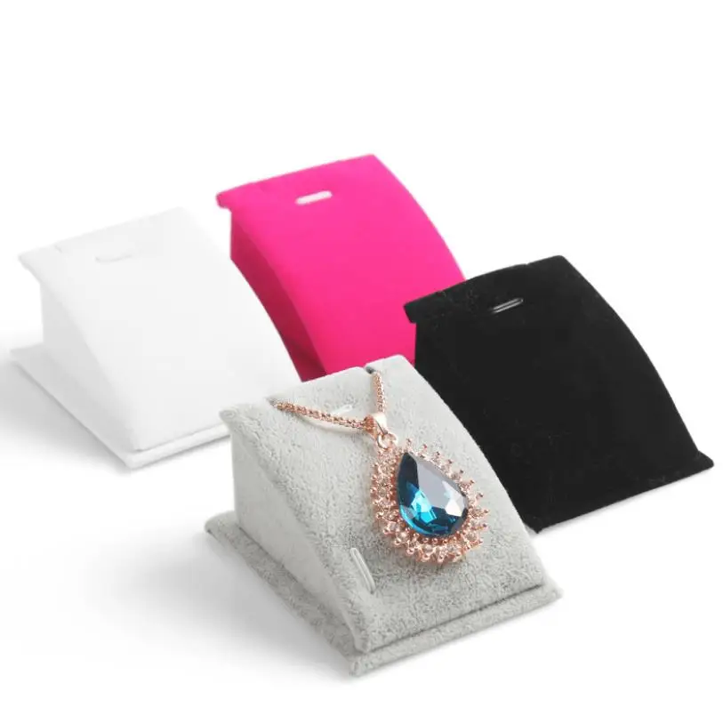 

6.4x7.5x4 cm velvet jewelry display necklace pendant display more colors for choice