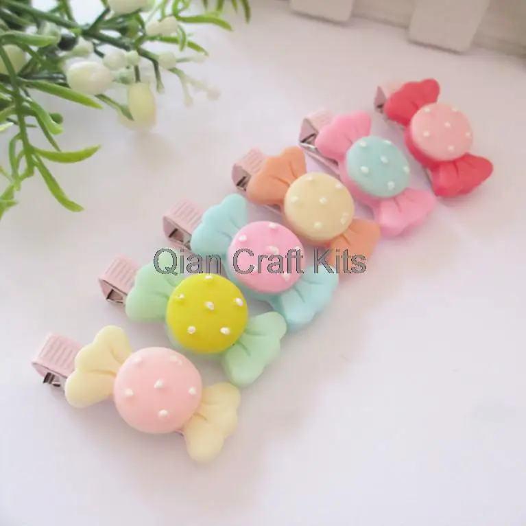 30pcs candy cute hair clips mix colors barrette food quirky kawaii