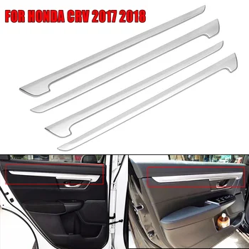 

New 4pcs Interior Door Stripe Decoration Trim for HON DA CR V CR V 2017 2018 ABS Waterproof Interior Interior Door Mouldings