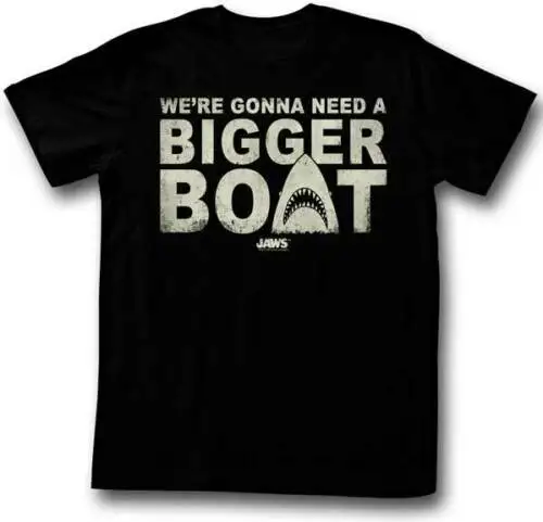 Jaws We're Gonna Need A Bigger Boat Adult T Shirt Great Classic Movie | Мужская одежда