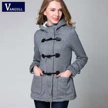 Новая мода, теплое зимнее пальто, для женщин, толстая, большой тип, куртка с капюшоном, женская, с капюшоном, воротник на молнии, с роговыми пуговицами, верхняя одежда