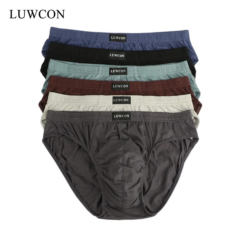 LUWCON Brand 6pcs/Lot Men's Cotton Underwear Briefs Comfortable Solid ...