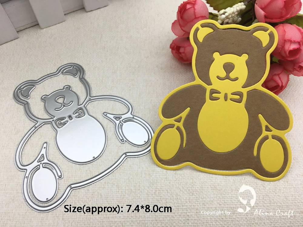 Puppy Carrying A Bear Doll Metal Cutting Dies Stencils For Scrapbooking Paper Ca