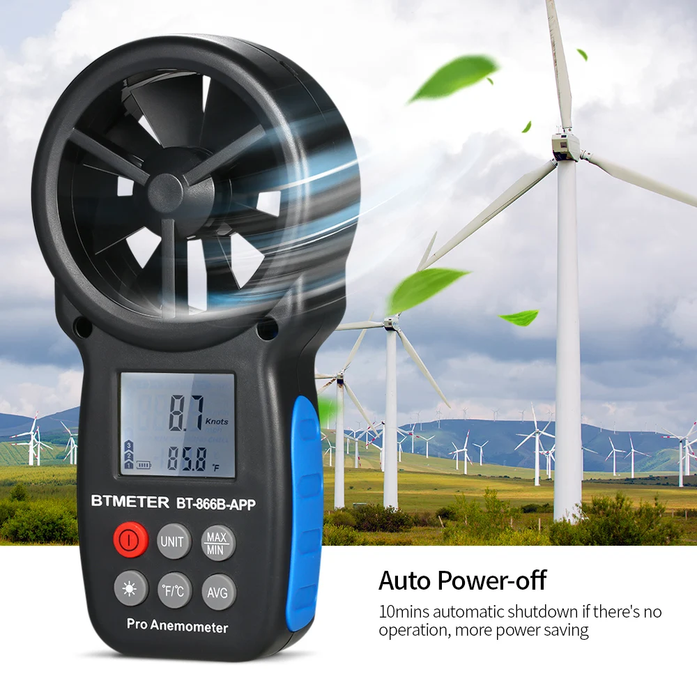 

Digital Wind Speed Sensor Anemometer Handheld Wind Speed Temperature Meter With Backlight Windmeter App Control For Mobile Phone