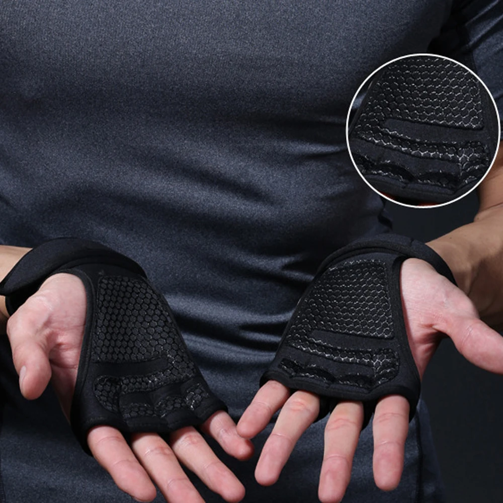 Half Finger Weight Lifting Gym Gloves Anti-slip Sports Fitness Training Fitness Bodybuilding Workout Wrist Wrap Exercise Gloves