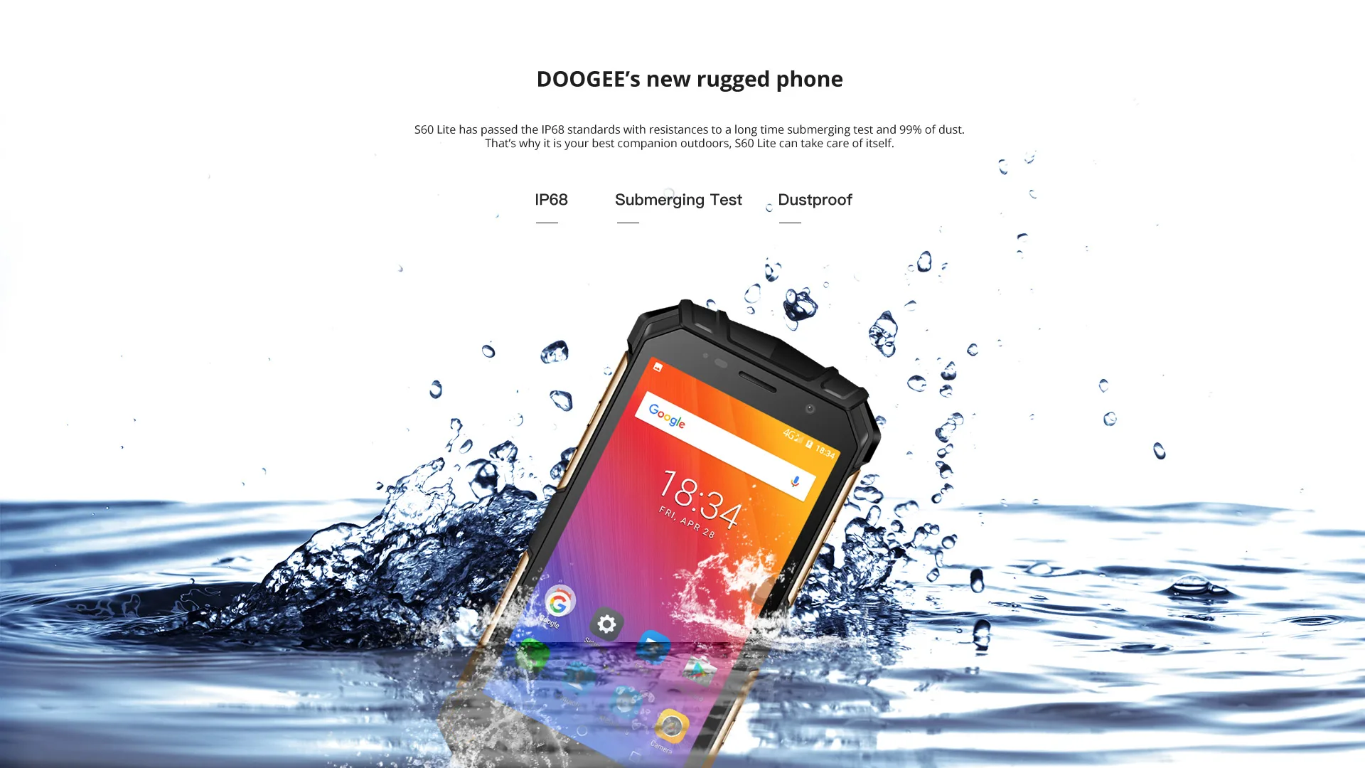 Fast shipping DOOGEE S60 LITE IP68 Waterpoof Dustproof Wireless Mobile phone 5580mAh 4GB 32GB NFC Smartphone