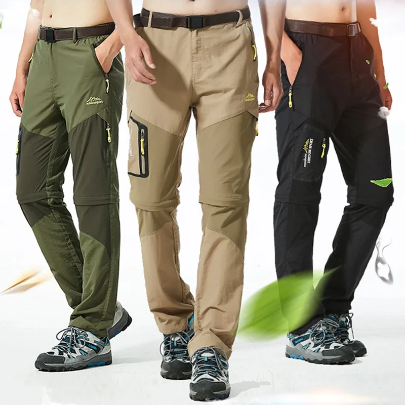 

Newly Men Zip Off Pants Quick Drying Trousers for Outdoor Summer Climbing Hiking 19ing