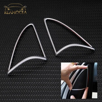 

Reamocea 1 Pair ABS Chrome Front Door Sound Interior A-pillar Stereo Speaker Cover Trim for Land Rover Discovery 4 2009-2016