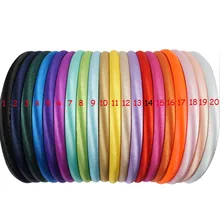 Diademas de satén para niñas, accesorios para el cabello, 20 colores, 10mm, 10/20 Uds./lote