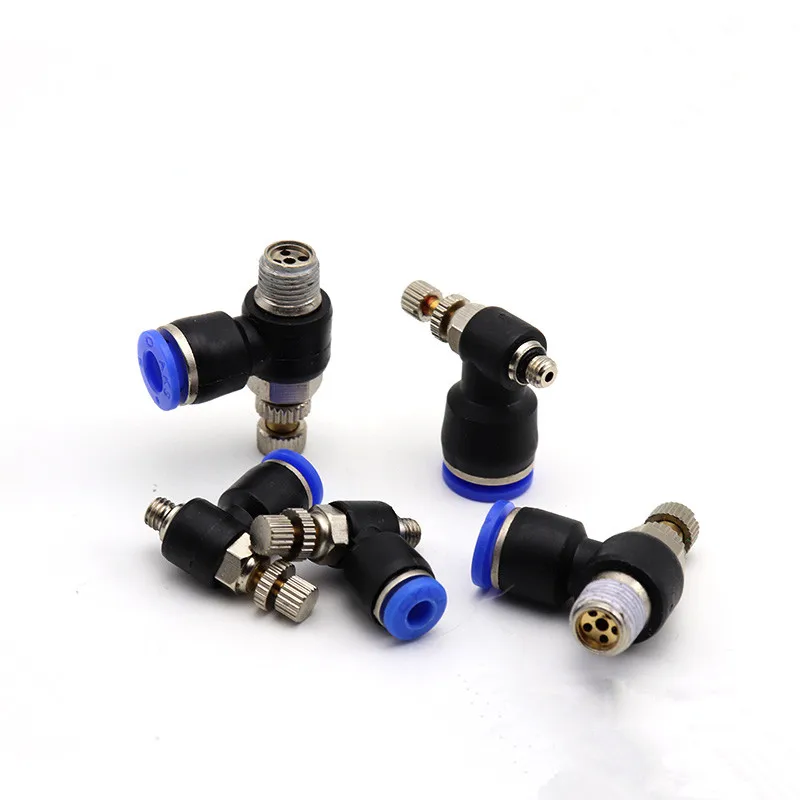Пневматический регулятор скорости 6 мм OD трубка шланга 1/4 &quotBSP 1/8&quot M5 3/8 &quotPT 1/2&quot