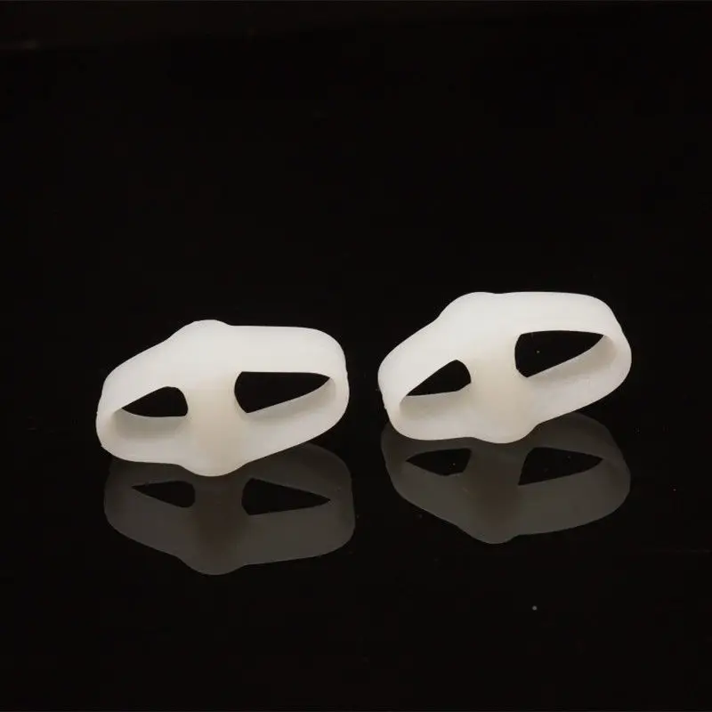 1 Pair 2 Hole Feet Foot Care Gel Toe Straighteners Separator Hallux Valgus Bunion Corrector Pain Relief Foot Massager P0034
