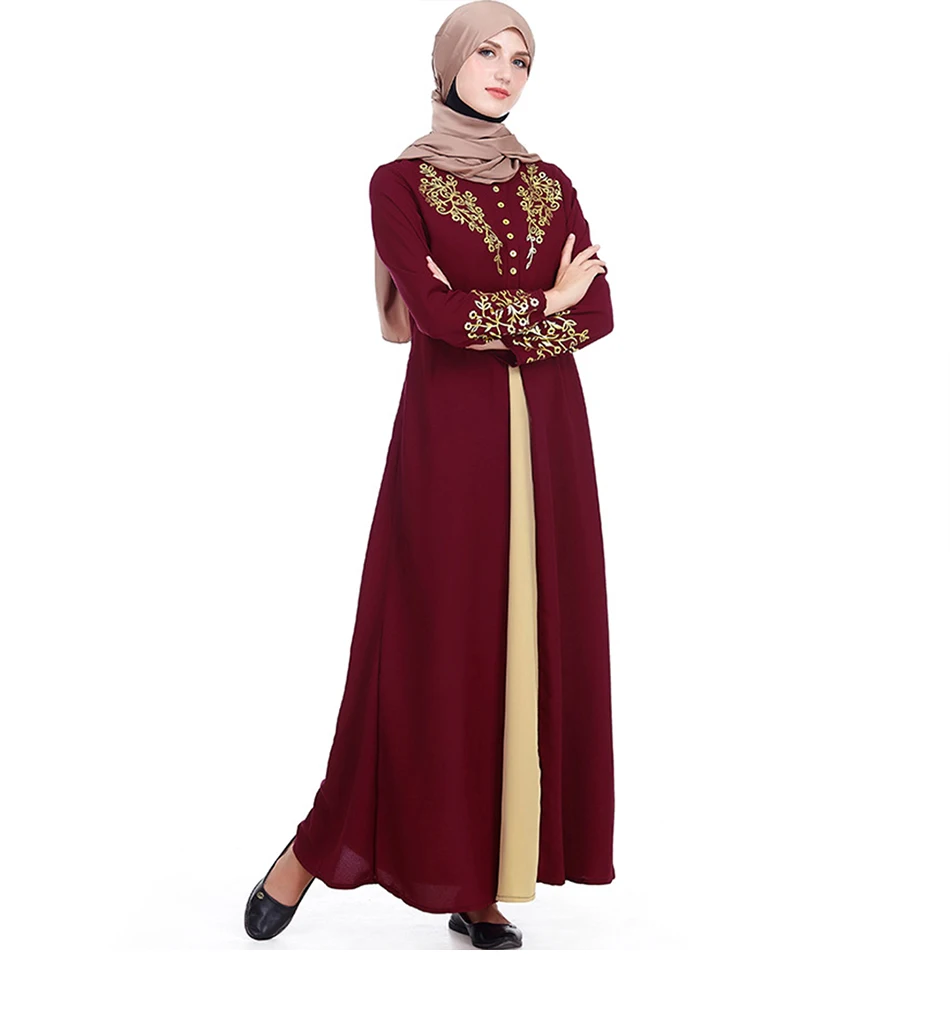 Abaya Дубай мусульманское платье исламское одежда золотая Тисненая Печать хиджаб