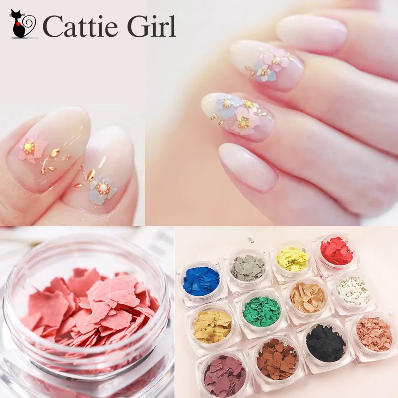 

1Box Mica Film Flowers Mineral Flake Slices 3D Nail Art Decoration Nails Tablets Flower Flakies for Nail Arts Accessories