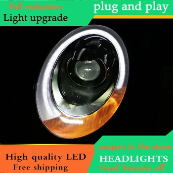 

D_YL Car Styling for BMW Mini F56 Headlights 2014-2016 for Mini F56 LED Headlight DRL Lens Double Beam H7 HID Xenon bi xenon