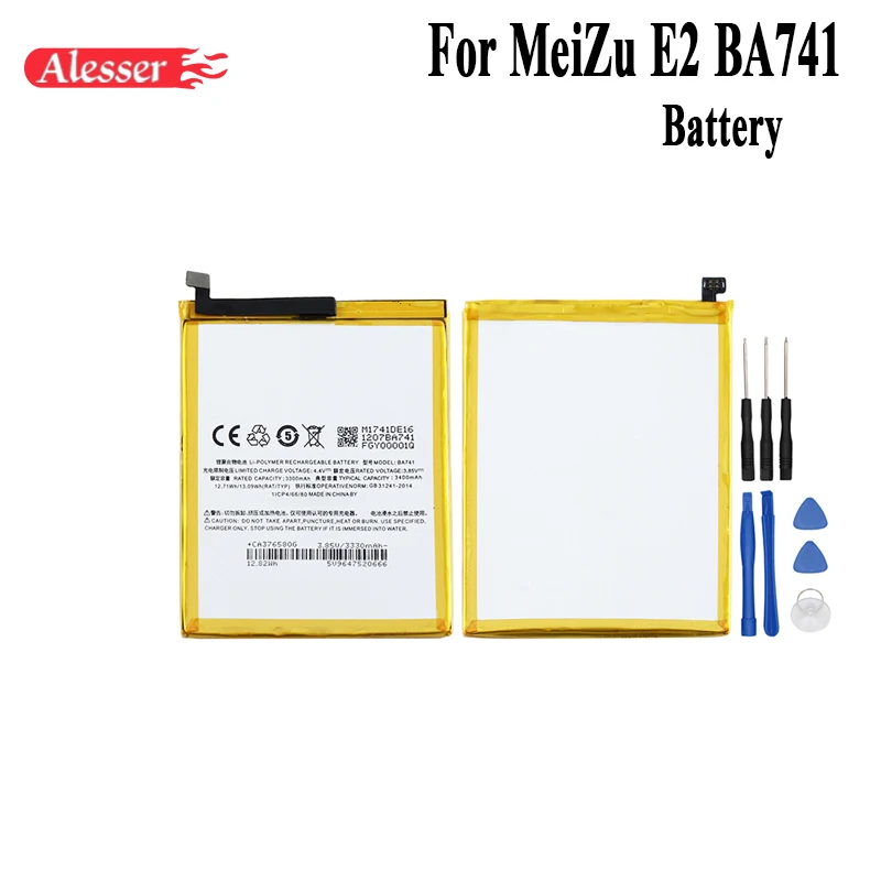 Alesser для Meizu e2 BA741 аккумулятор 3300 мАч 100% Новый Сменный аксессуар Аккумуляторы