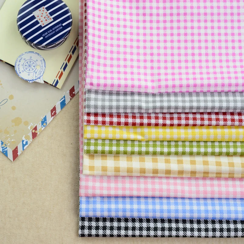 9PCS 40x50cm Twill Cotton Fabrics Plaid Quilting Sewing Fabric Fat