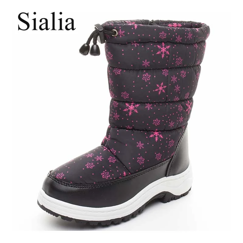 

Sialia Winter Children Boots Kids Snow Shoes Boys Boots Girls Mid-Calf Zip Plush Warm Round Toe Outdoor Fashion Boots 2018 botas