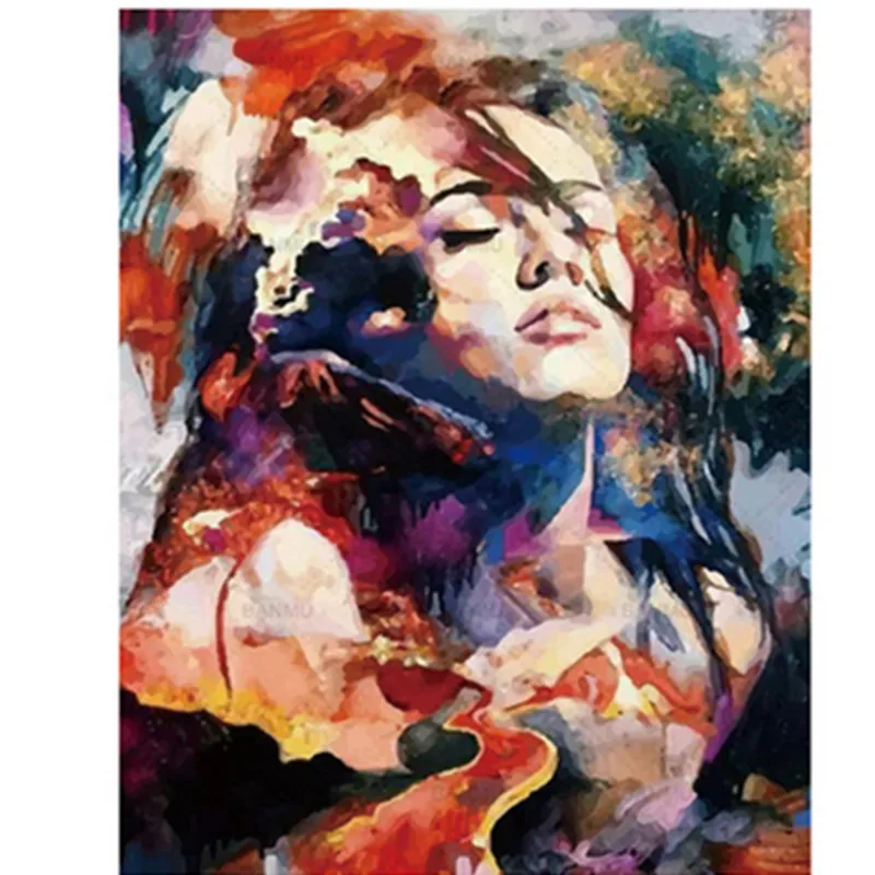 

Painting By Number DIY Dropshipping 40x50 50x65cm Color temperament beauty Figure Canvas Room Decoration Art picture Present