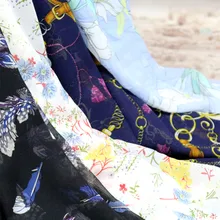 150 см* 50 см Цветочная шифоновая ткань с рисунком модная ткань для платья юбки вечерние декораторы летнее платье ткань пэчворк материал