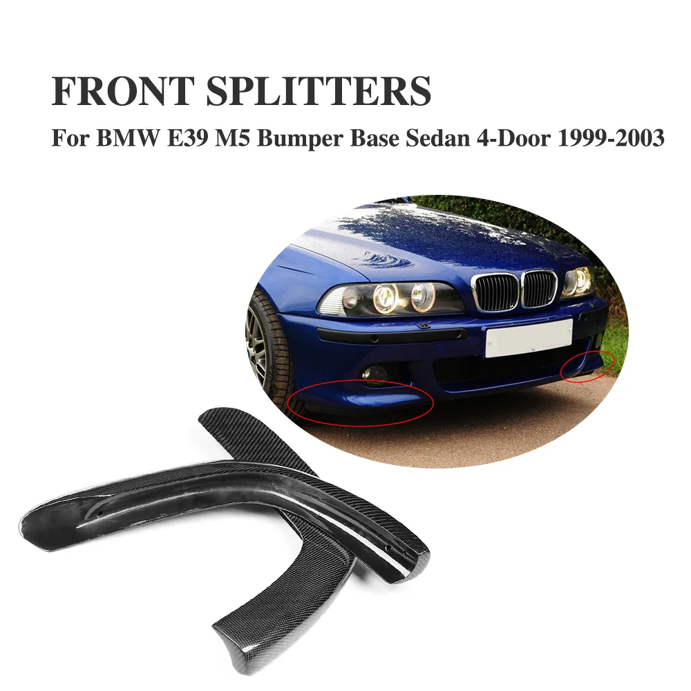 

Carbon Fiber Front Lip Splitters Flaps Cupwings for BMW 5 Series E39 M5 Bumper Base Sedan 4-Door 1999-2003 2PCS/Set