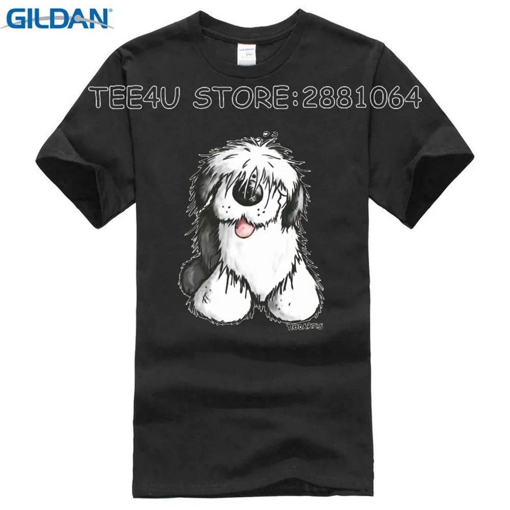 Tee4u Camisa Divertida Designs Cuello Masajeadores De Cuello Hombres Viejo Pastor Ingles Perro Lindo Dibujos Animados Broadcloth Camiseta Corta Funny Shirt Designer T Shirtt Shirt Aliexpress