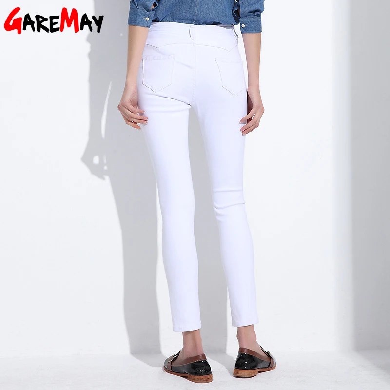 Женские джинсы корейские femme femininas белые джинсы с высокой талией обтягивающие брюки-карандаш джинсы женская одежда для женщин