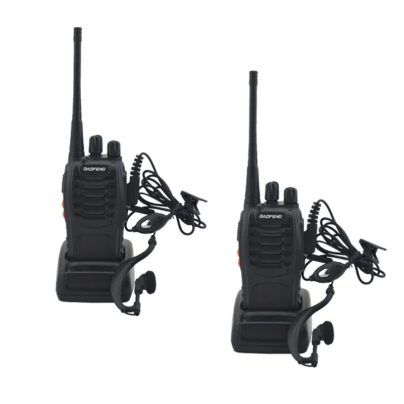 2 шт./лот BF-888S baofeng walkie talkie 888s UHF 400-470MHz 16 канальный портативный двухстороннее радио с наушником bf888s трансивер