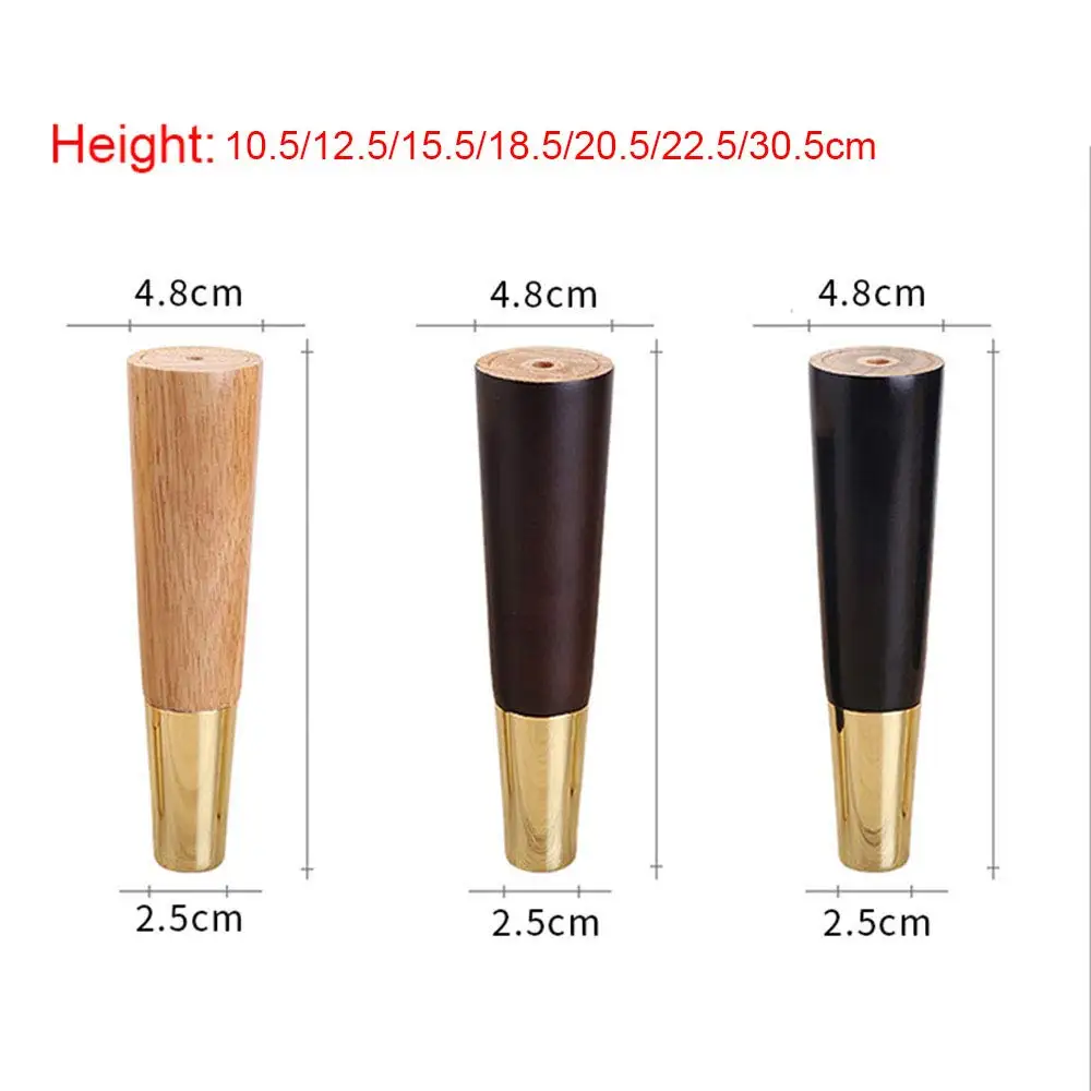  4Pcs Solid Wood Table legs Sofa Support feet TV Cabinet Tea Table Legs Furniture Legs Metal Straigh