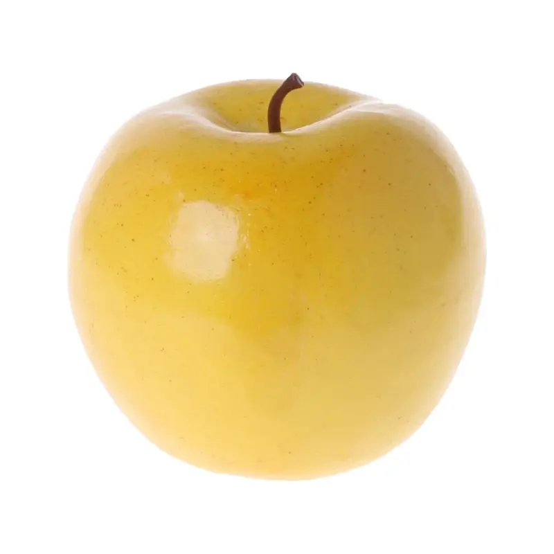 

Realistic Lifelike Artificial Fruit Apple Bright Yellow Color Kitchen Fake Display Food Decor Craft