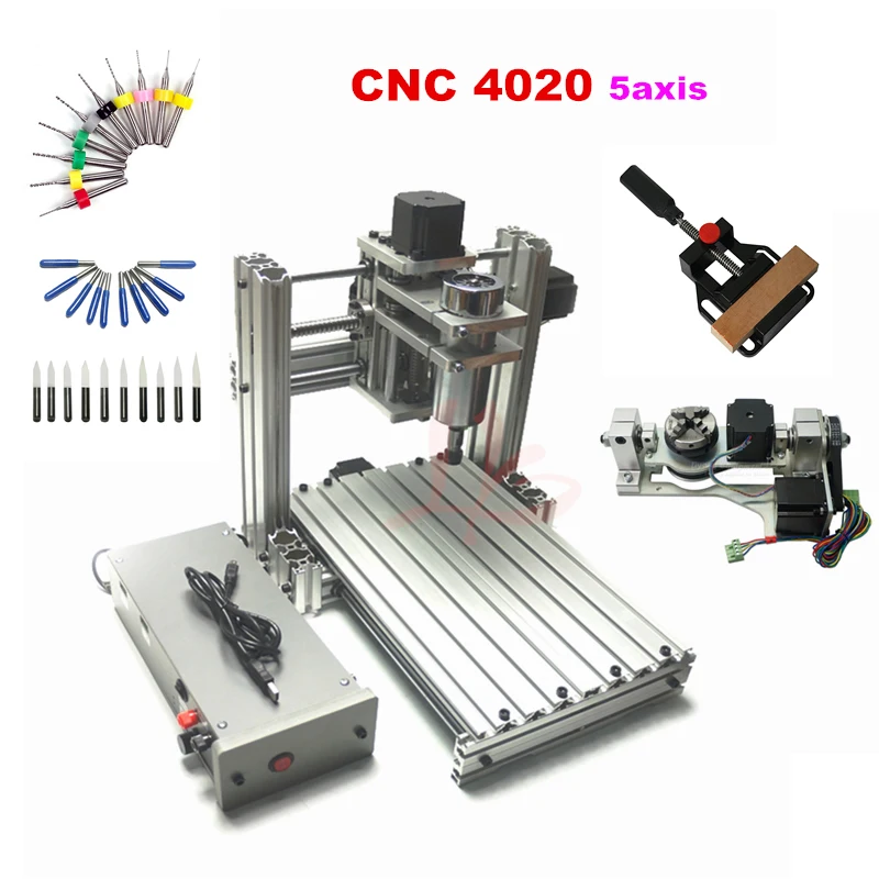CNC 4020 рама 3 оси 4 5 осей Usb Mach3 фрезерный станок 400 Вт для деревянных печатных плат