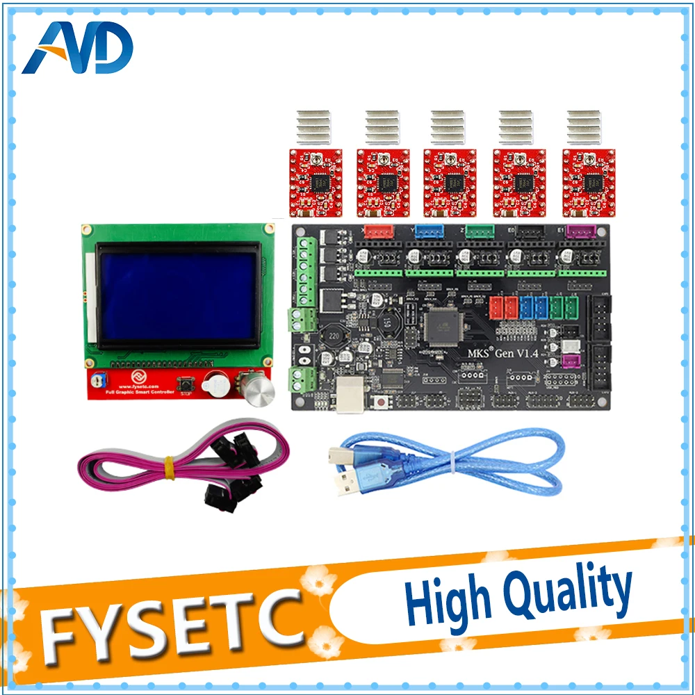 

Gen V1.4 control board +12864LCD+ A4988 And Heatsink stepper motor compatible with Ramps1.4/Mega2560 R3 3D printer parts