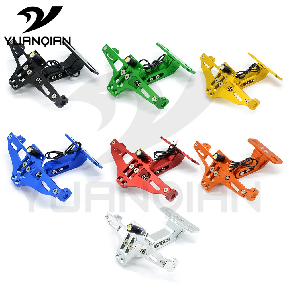 

Universal Motorcycle Moto cnc Aluminum License Number Plate Frame Holder Bracket with light FOR BMW F800GS F800R F800GT F800ST