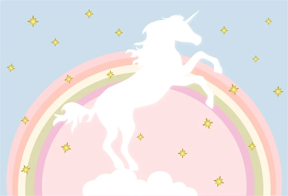

Laeacco Unicorn Cartoon Baby Rainbow Children Party Photography Backgrounds Customized Photographic Backdrops For Photo Studio