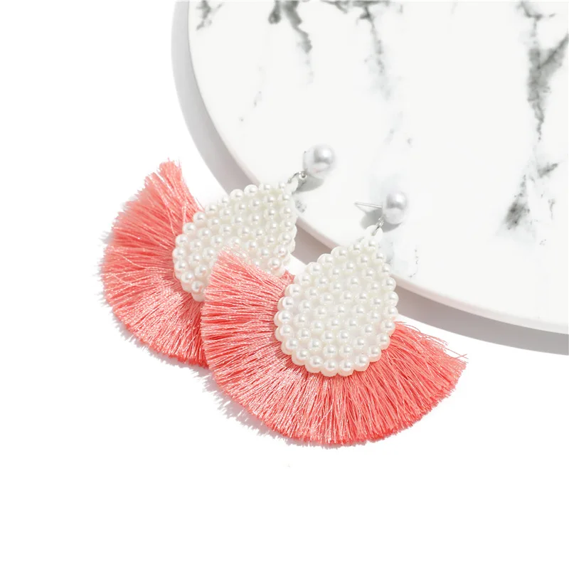 

Waterdrop Dangle Drop Earrings Biscuits Round Resin Cheetah white pearl Tassel Earrings for Women Sector Jewelry Oorbellen