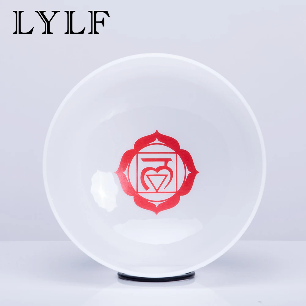 

8 Inch C Root Red Chakra Symble Pattern Quartz Crystal Singing Bowl