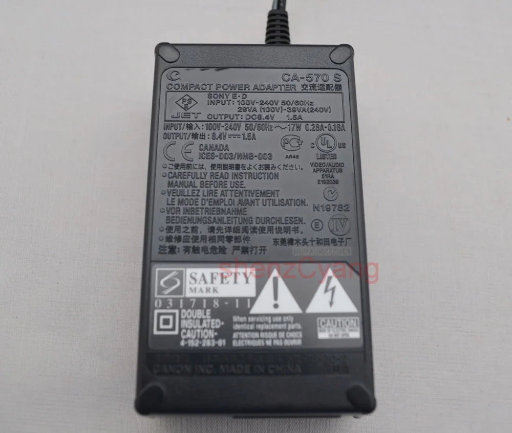 1 шт. 8,4 V 1.5A для CANON CA-570 S адаптер питания/зарядное устройство 17W 8,4 V 1500mA