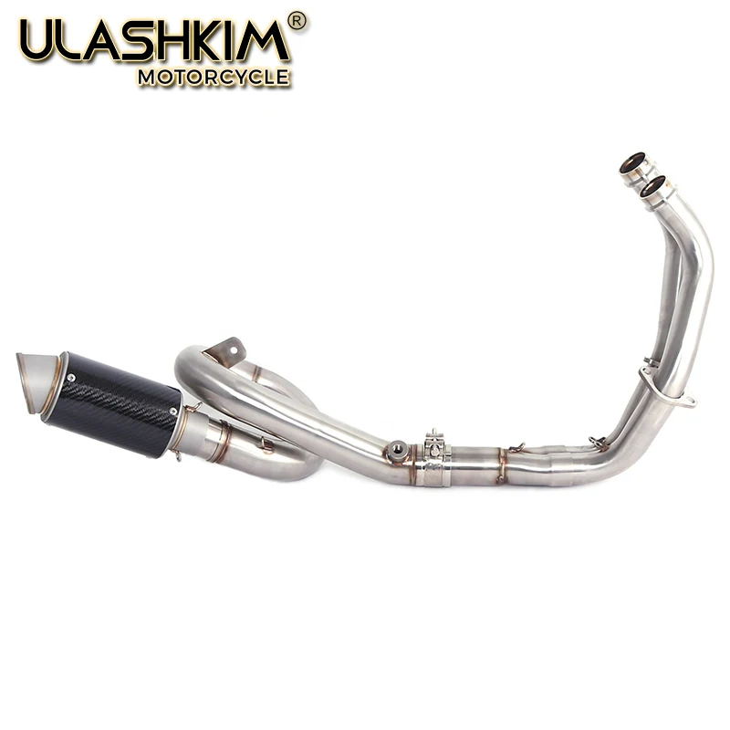 E-Mark для Yamaha FZ-07 MT-07 FZ07 MT07- XSR700- мотоцикл Выхлопная передняя Труба глушитель полная система слипоны