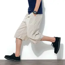 Повседневные мужские шорты летние штаны из льна большой размер, свободного кроя, Дышащие Короткие мужские шорты-бермуды с открытым ртом, Для мужчин s шорты в стиле «хип-хоп» с карманами Boardshort S6T210