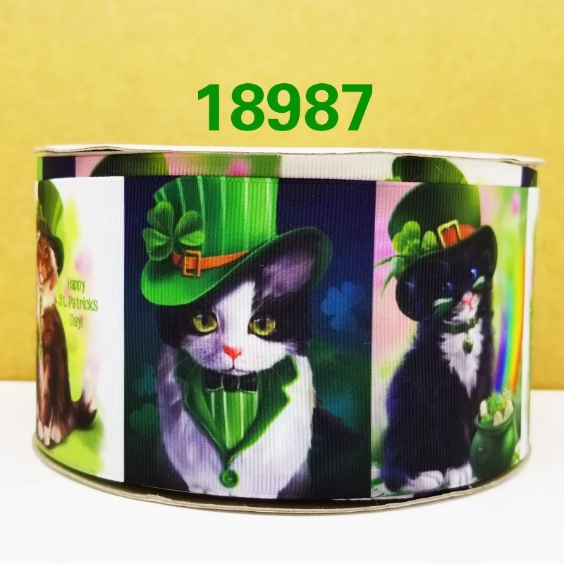 50 ярдов мультфильм напечатанный grosgrain ленты 18984 - Цвет: 18987