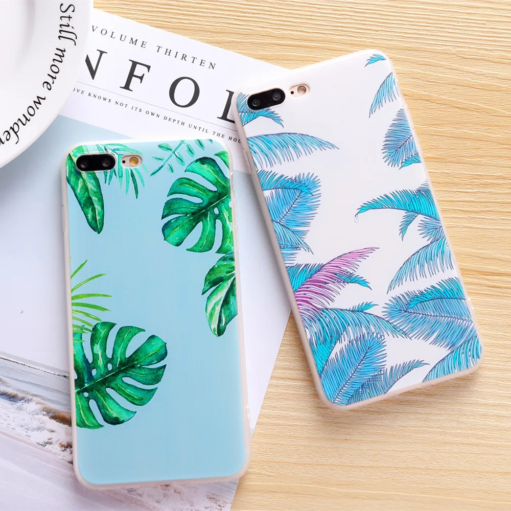

Flower Leaf Print Phone Case for IPhone 7 Plus XR XS Max Pineapple Marble Hard Tpu Cover Cases for IPhone X 8 6 Plus 5 5s