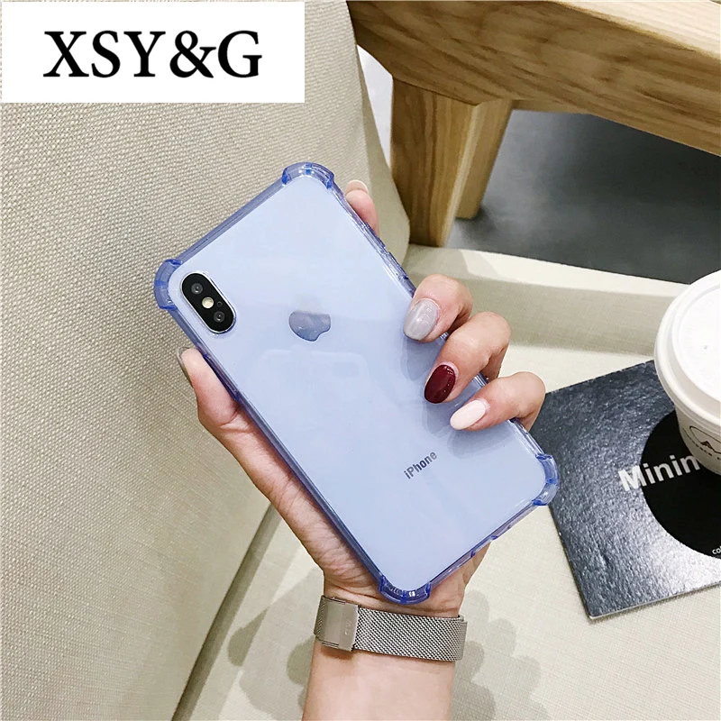 

For iPhone X XS Case Rubber Soft Silicone Back On For iphone 7 6 8 Plus XR XS MAX Luxury Anti-knock Clear Plain Coque Fundas