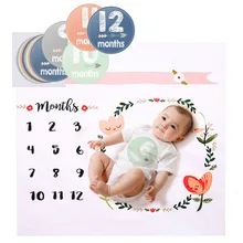 Детская Decora Детские месяц Стикеры одежда для малышей Говорить Новорожденный ребенок рос в сувенир подняться От 1 до 12 месяцев одеяло-Ростомер фотография