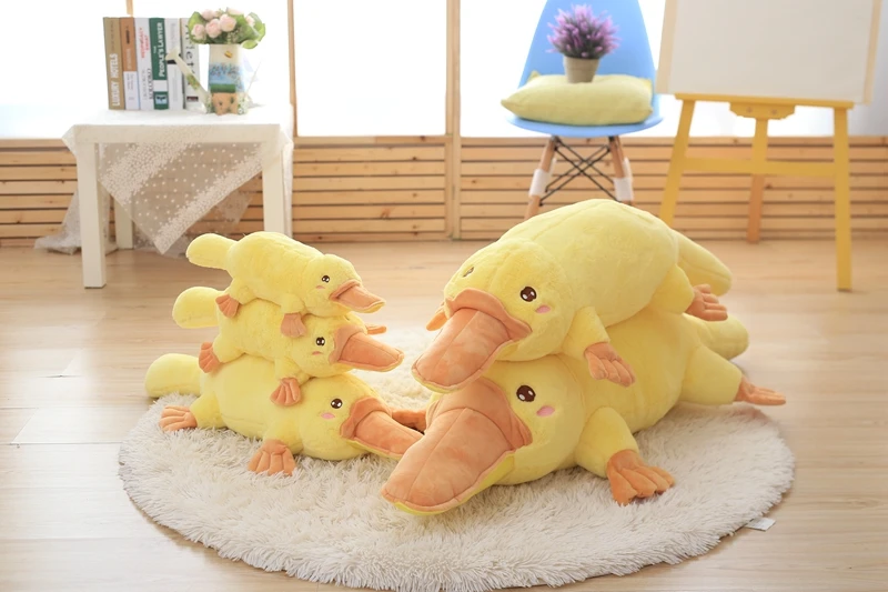 Duckmole Утконос Лежащая плюшевая игрушка желтый мягкая подушка в виде животного, детская одежда для сна кукла-компаньон 50/60/80/100/120 см