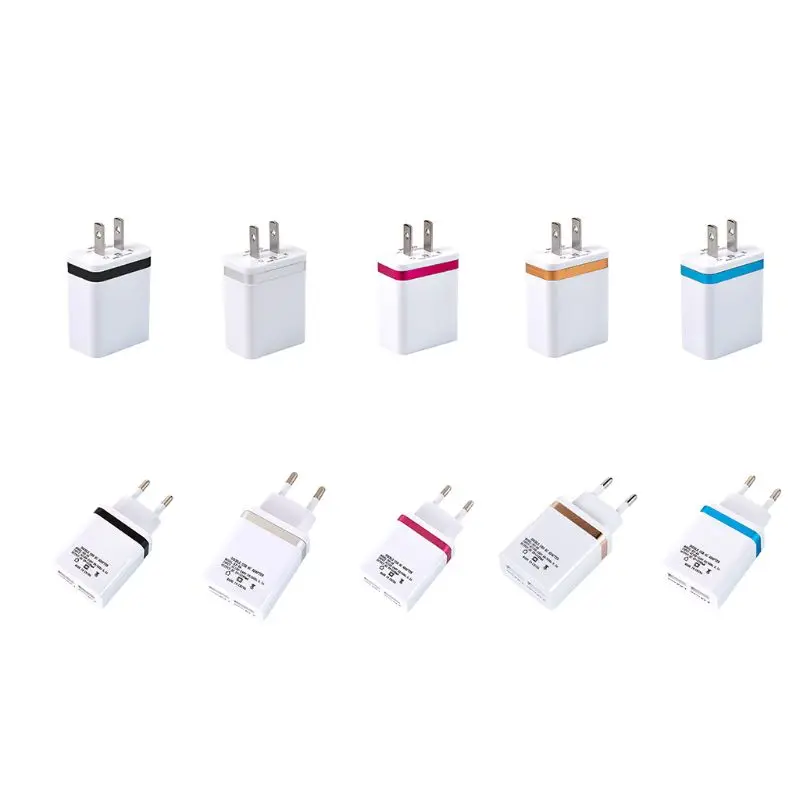 

Wall Power Adapter 5V 2.1A 1A Dual USB Port Charging Phone Charger EU US Plug Travel for iPad iPhone Samsung Sony Huawei Xiaomi