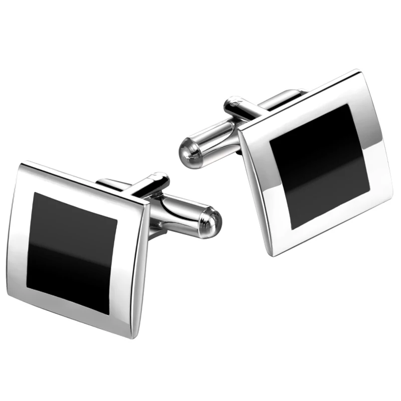 

Hesiod Black Enamel Mens Shirt Cufflinks Square Buttons Steel Copper Cuff Links for Wedding Party Gentleman Shirt Cufflinks