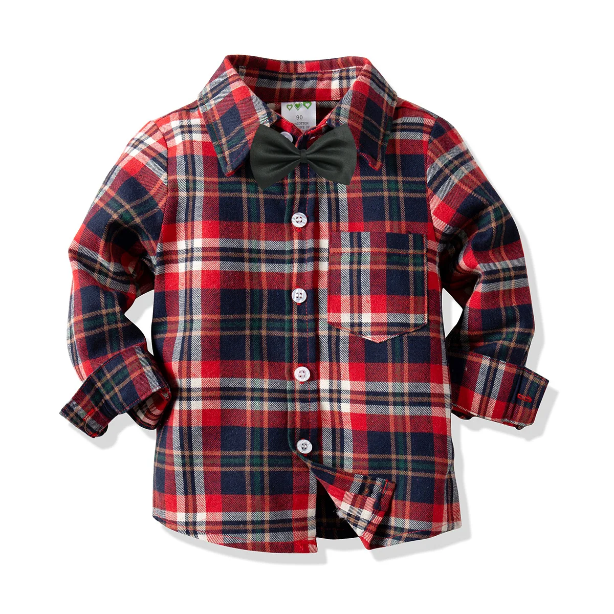 Boy's Button-Down Collar Plaids Design Casual Spring and Autumn Shirts Classical Stlye Streetwear Shirts