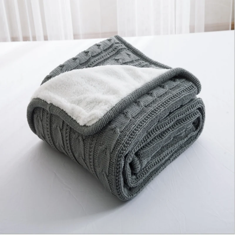 Хлопок, высокое качество, овечье бархатное одеяло, зимнее теплое вязаное шерстяное одеяло, диван/покрывало для кровати, одеяло, вязаное одеяло, Лидер продаж - Цвет: 120X180cm