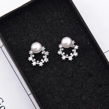 

Punk 2019 Fashion New Earrings Temperament Simple Personality Geometric Crystal Flower Temperament Ladies Earrings Gift