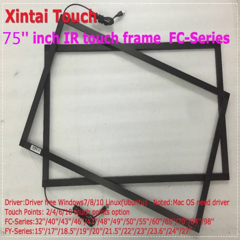 

Fast shipping 75 inch Real 10 touch points Infrared touch frame,Infrared touch panel without glass