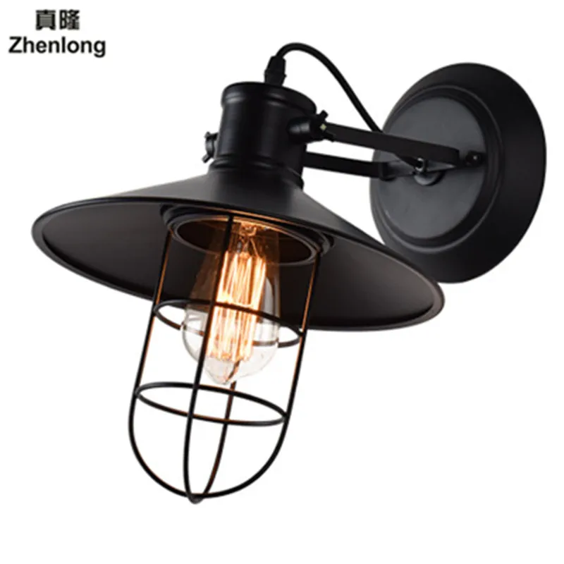 

Vintage Plated Industrial Wall Lamp Retro Loft LED Wall Light Lamparas De Pared Stair Bathroom Iron Wall Bedroom Bedside Lamp